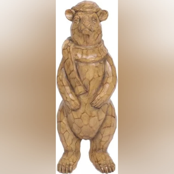 NEW Holiday Time Brown Bear Christmas Rustic Tabletop Farmhouse Decor 15.63" - Picture 5 of 5